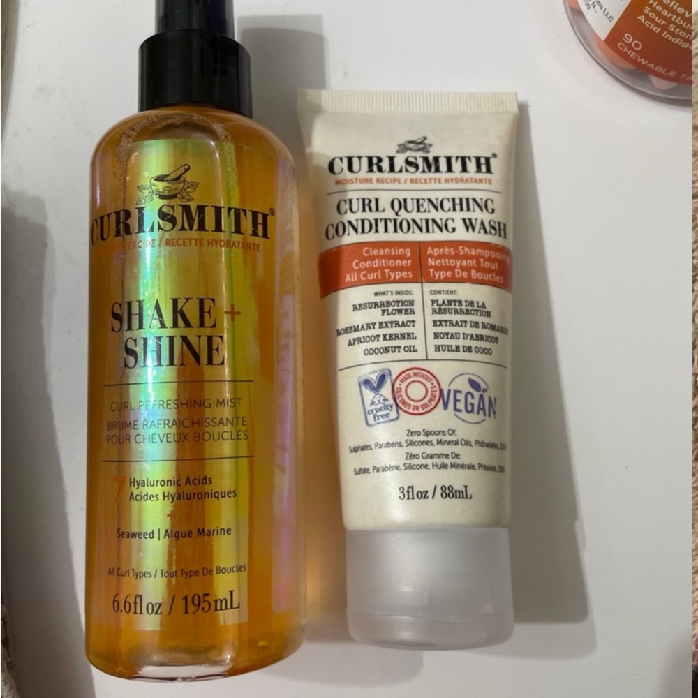 Curlsmith Orange Shake + Shine and Curl Quenching Conditioning Wash